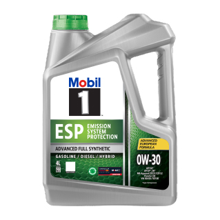 Mobil 1™ ESP 0W-30 4L บนพื้นหลังขาวไม่มีเส้นขอบดำ